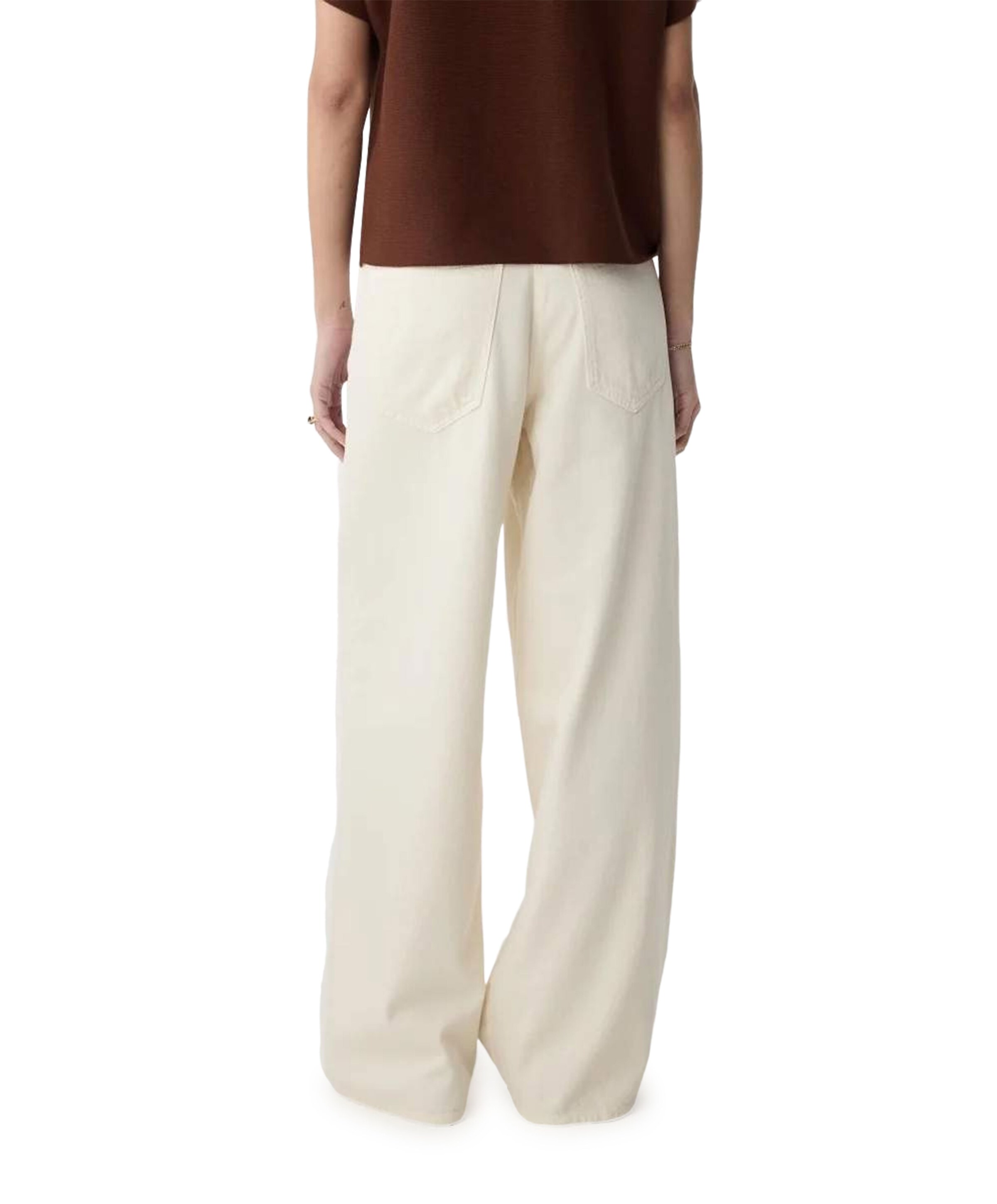 Knit-ted Twiggy dames broek ecru
