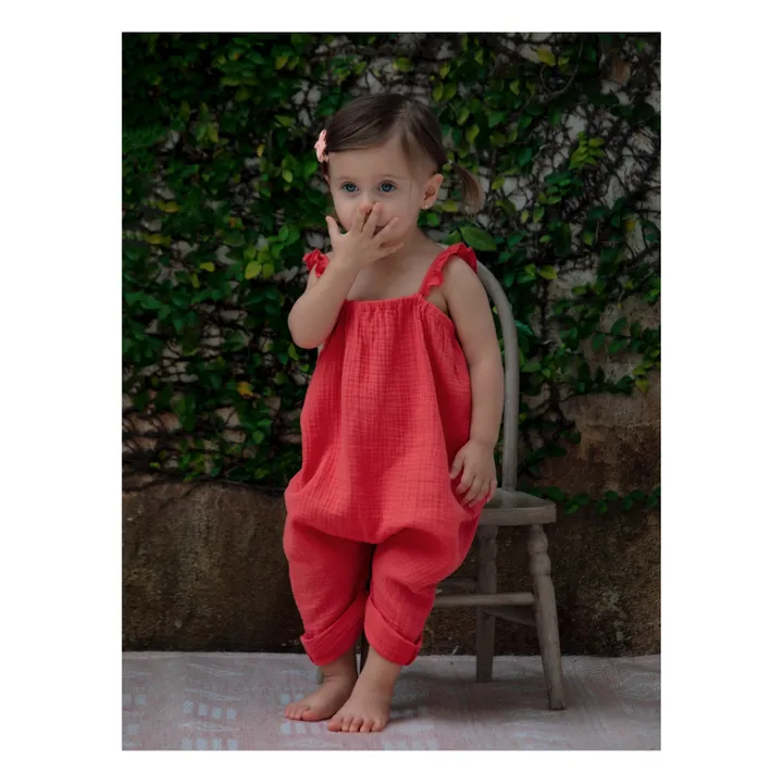 Petite Lucette Combinaison Coton Bio Morgane | Rouge