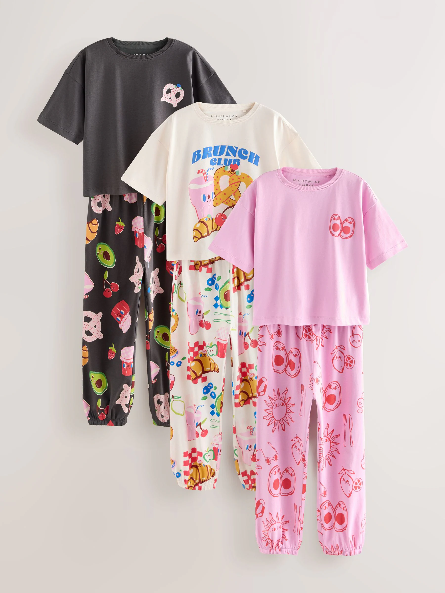 Brunch Club - Verpakking van 3 pyjama's met joggingbroek (3 - 16 jr)