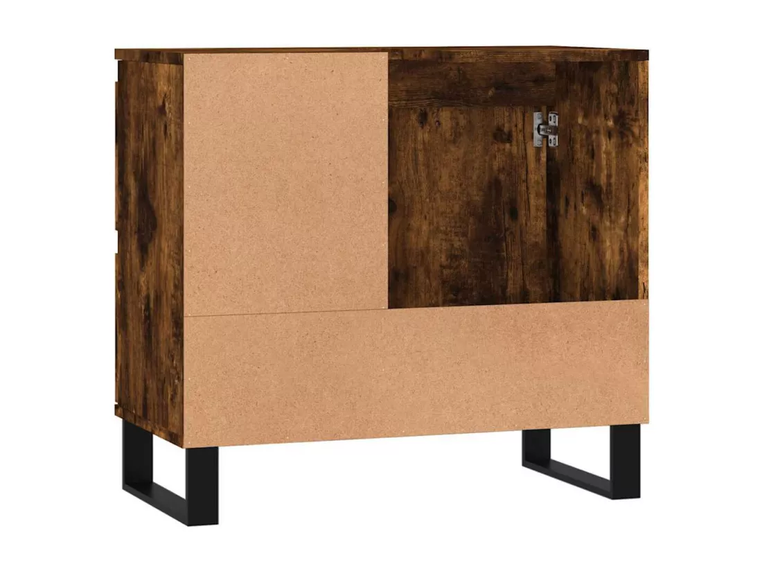 Armoire de bain chêne fumé 65x33x60 cm bois d'ingénierie