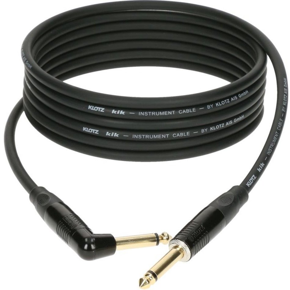 Klotz KIKKG3.0PRSW instrumentkabel 6.35mm 2p verguld 3 meter recht-haaks