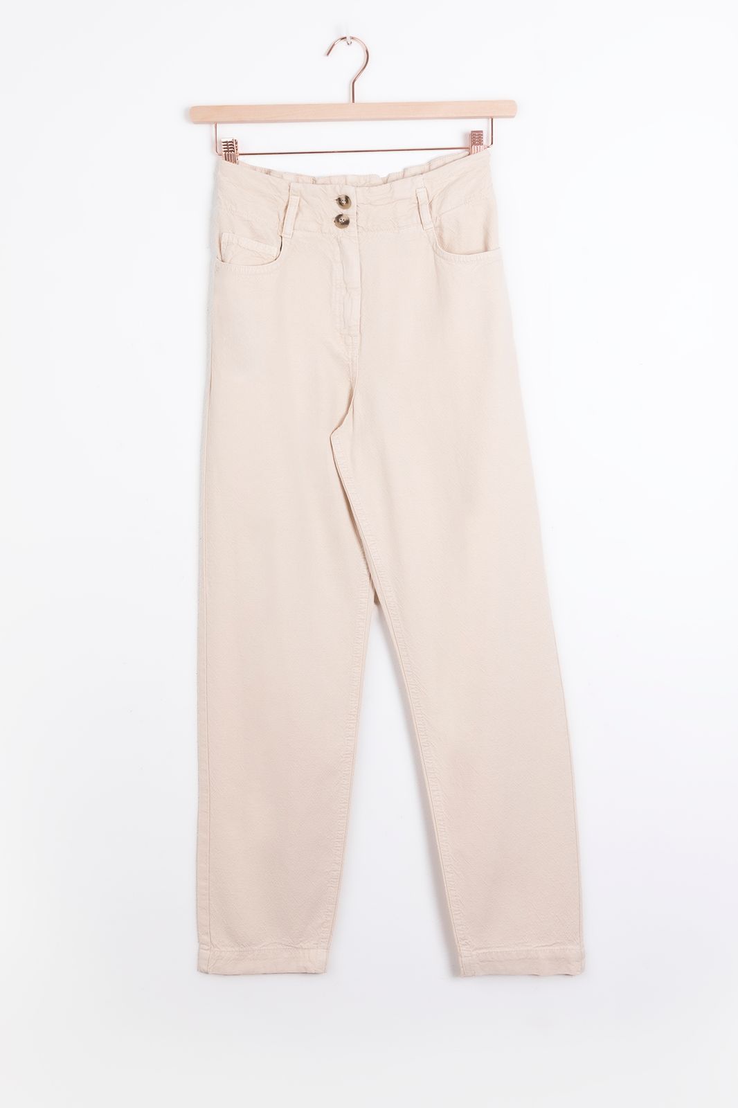 Off-white high waist straight leg jeans