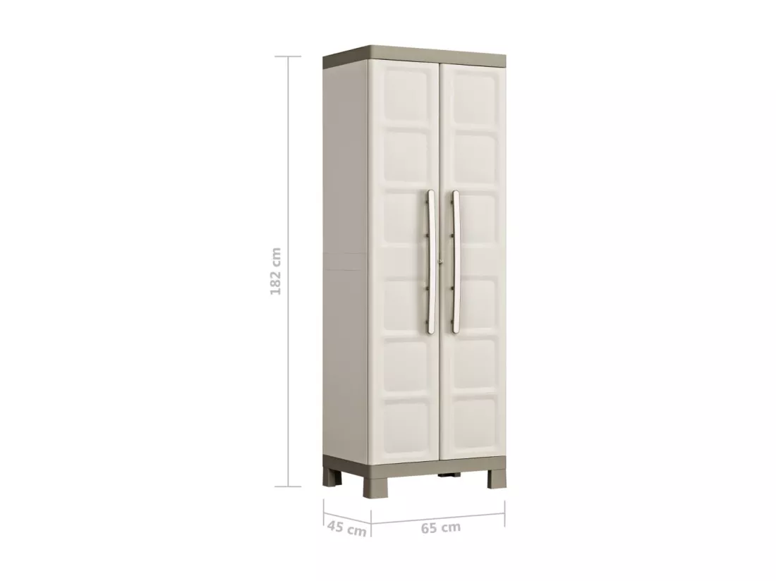 Armoire de rangement polyvalente Excellence Beige et taupe 182cm