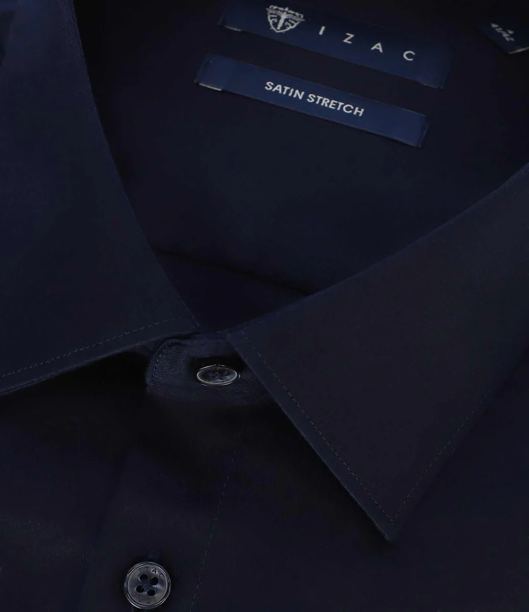 Chemise en satin stretch marine STRETCHBSBT