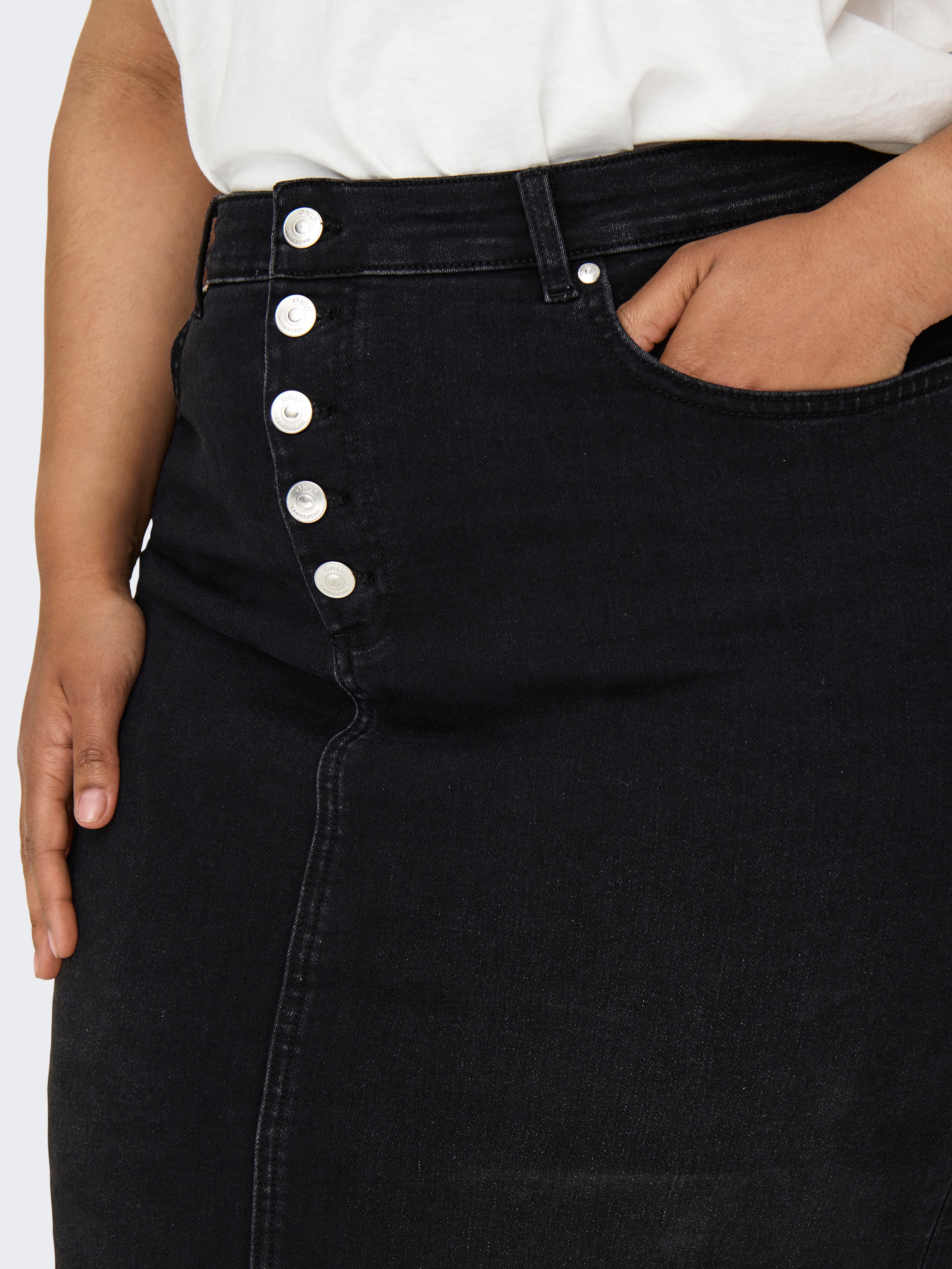 CARHUSH Jeansrock Washed Black