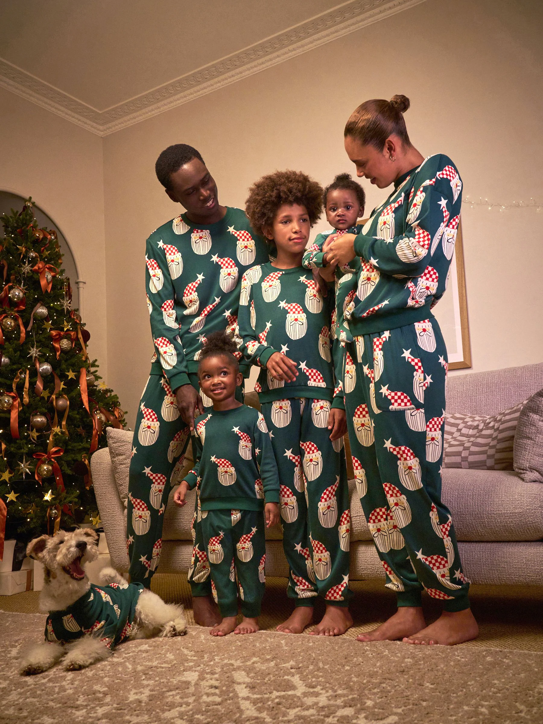 Groen - Santa Matching Family Kerstmis Pyjama (0mnd-3jaar)
