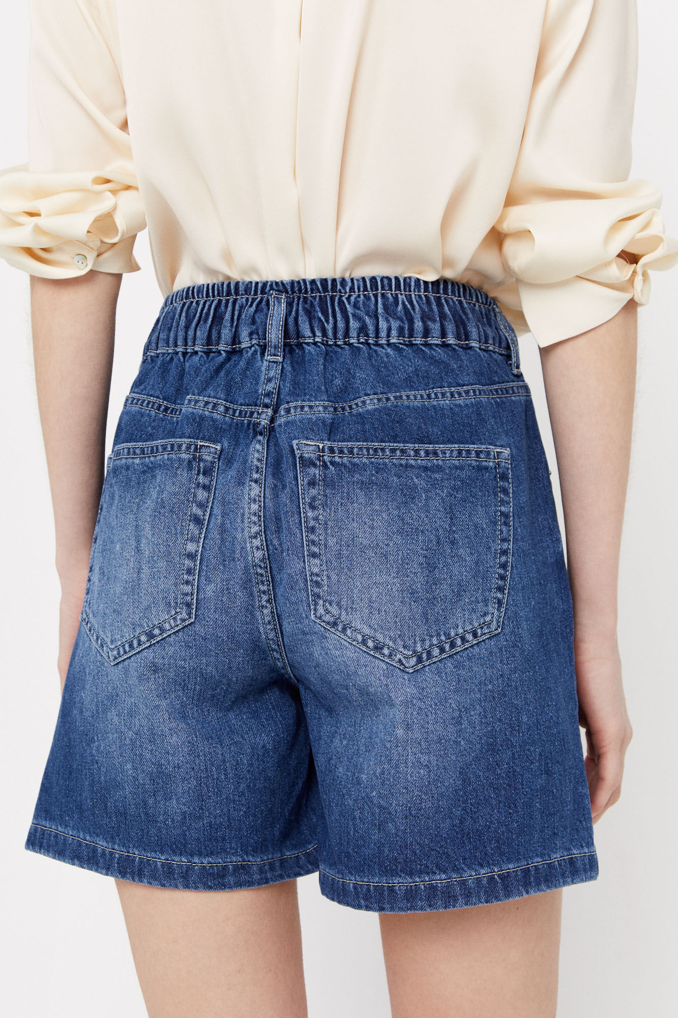 Shorts jeans de modelagem fácil - Azul