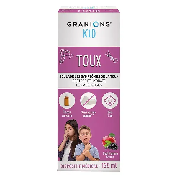 Xarope para tosse Granions Kid, sabor maçã e arônia, a partir de 1 ano de idade, 125 ml