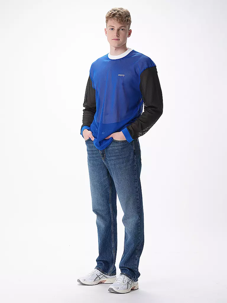 HUGO Langarmshirt NELLINGHAM blau