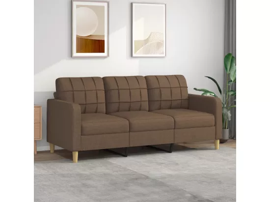Canapé à 3 places Marron 180 cm Tissu