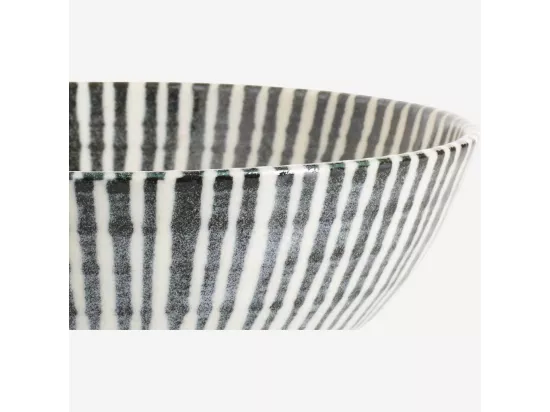 HABITAT - Bol en porcelaine - Lignes bleues - 19,5 cm (Lot de 5) - Pinako