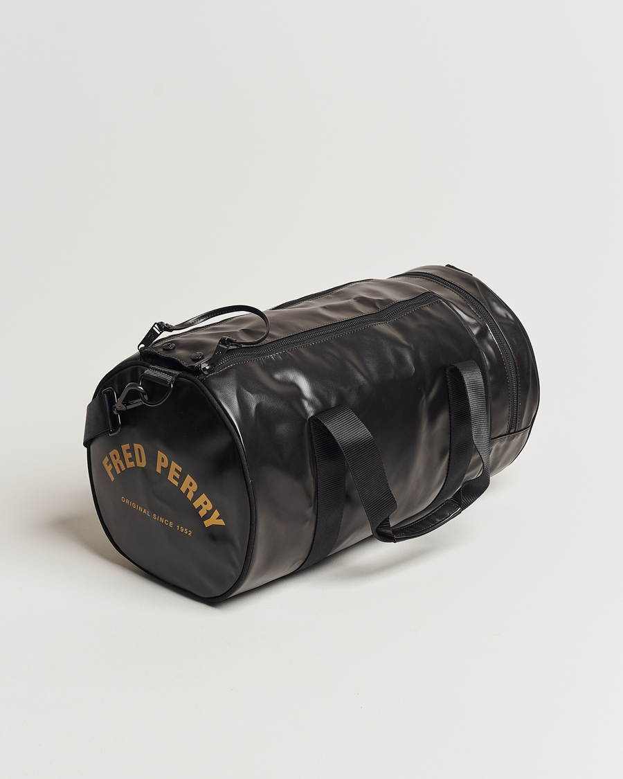 Fred Perry Tonal Classic Barrel Bag Black/Gold
