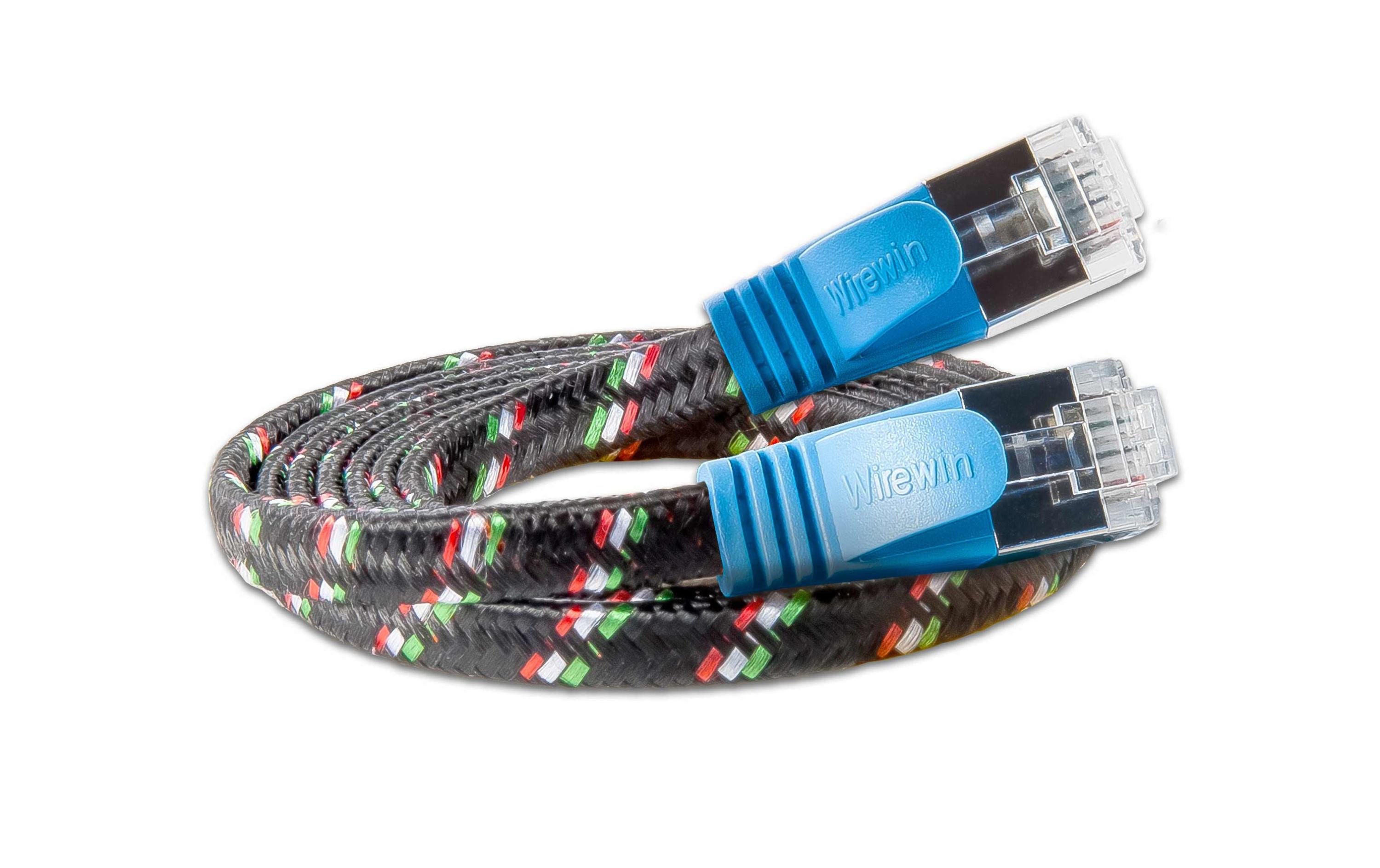 Slimpatchkabel RJ-45 - RJ-45, Cat 6, STP, 0.25 m, BlauRobustes, geschirmtes Twisted-Pair-Kabel (STP) mit Klinkenschutz