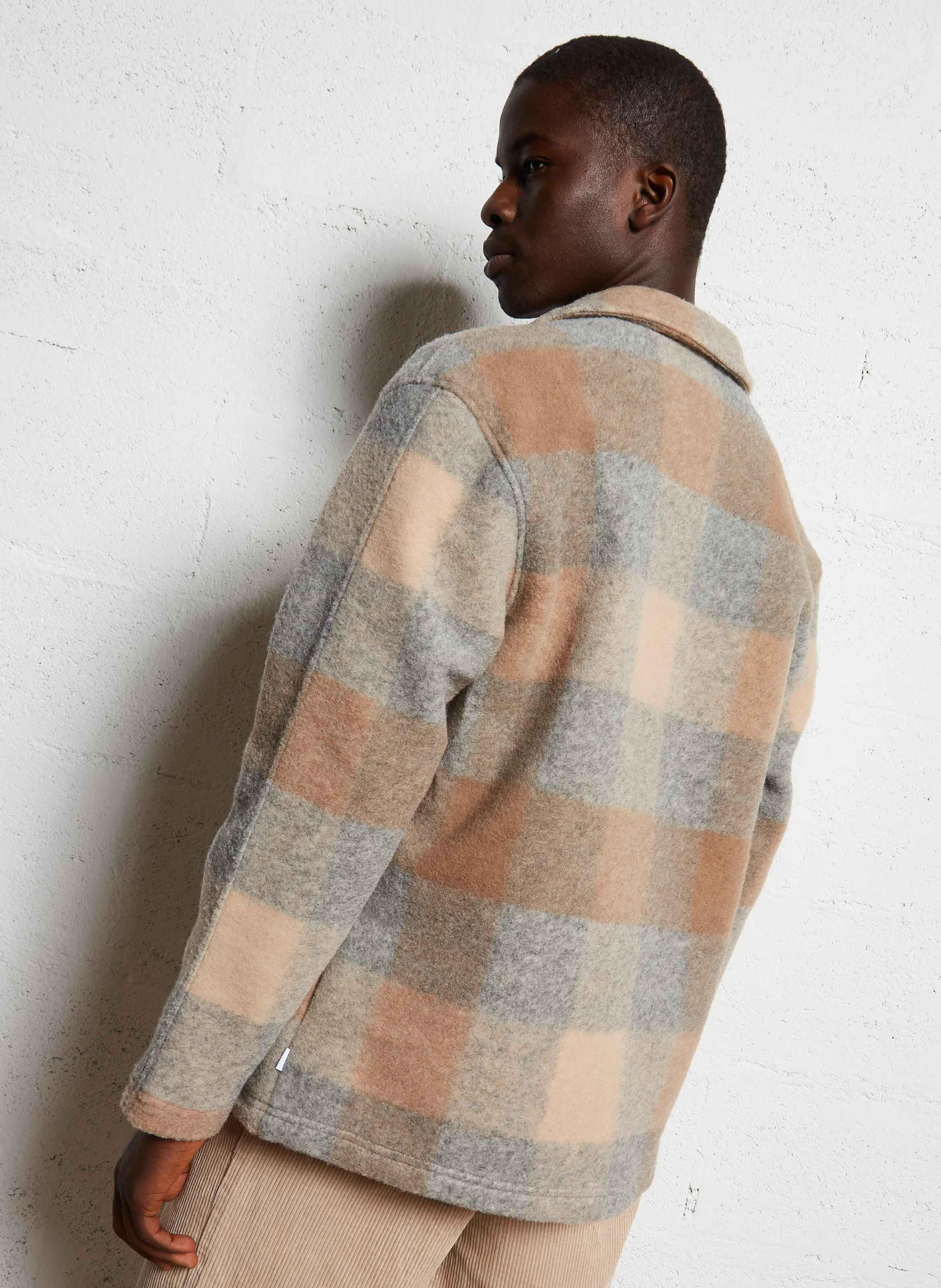 JERMAINE - Surchemise ample à carreaux | Beige