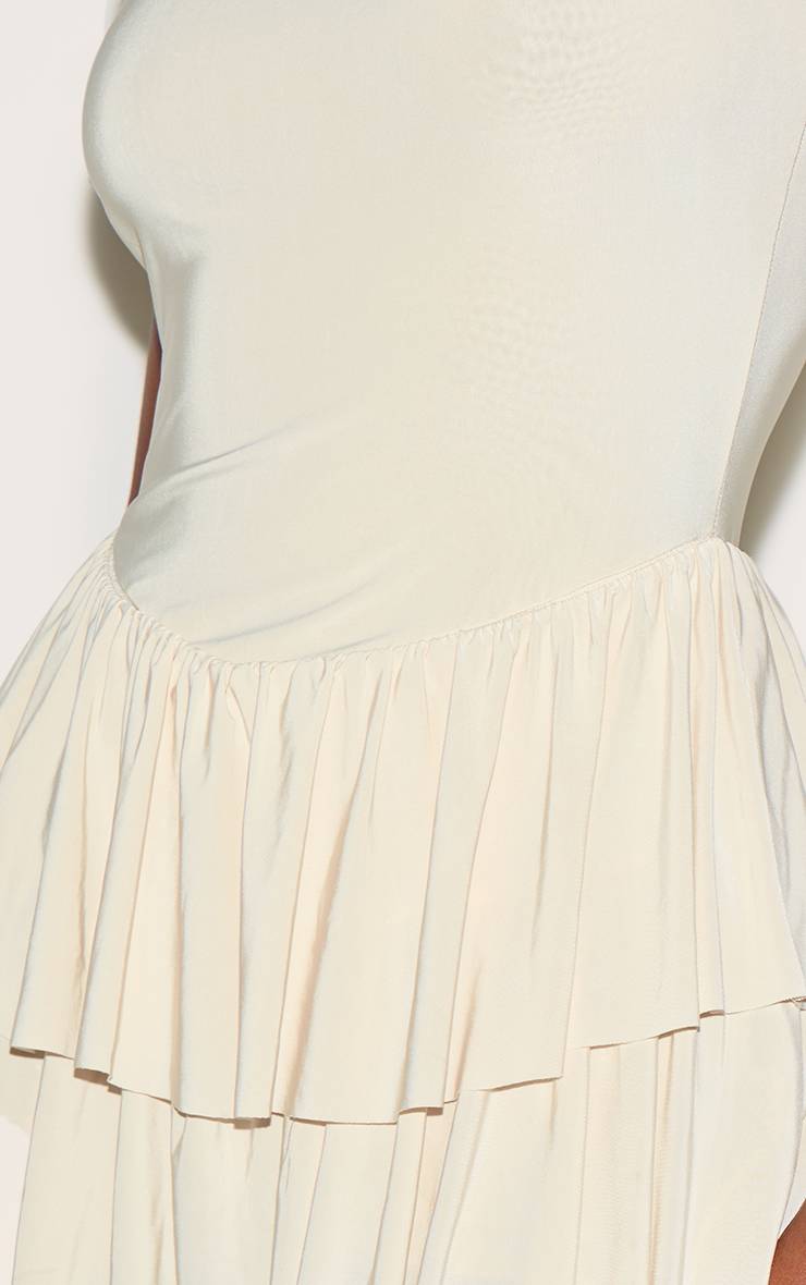 Amande Combi-short Jupe-culotte À Volants En Tissu Slinky Double Épaisseur