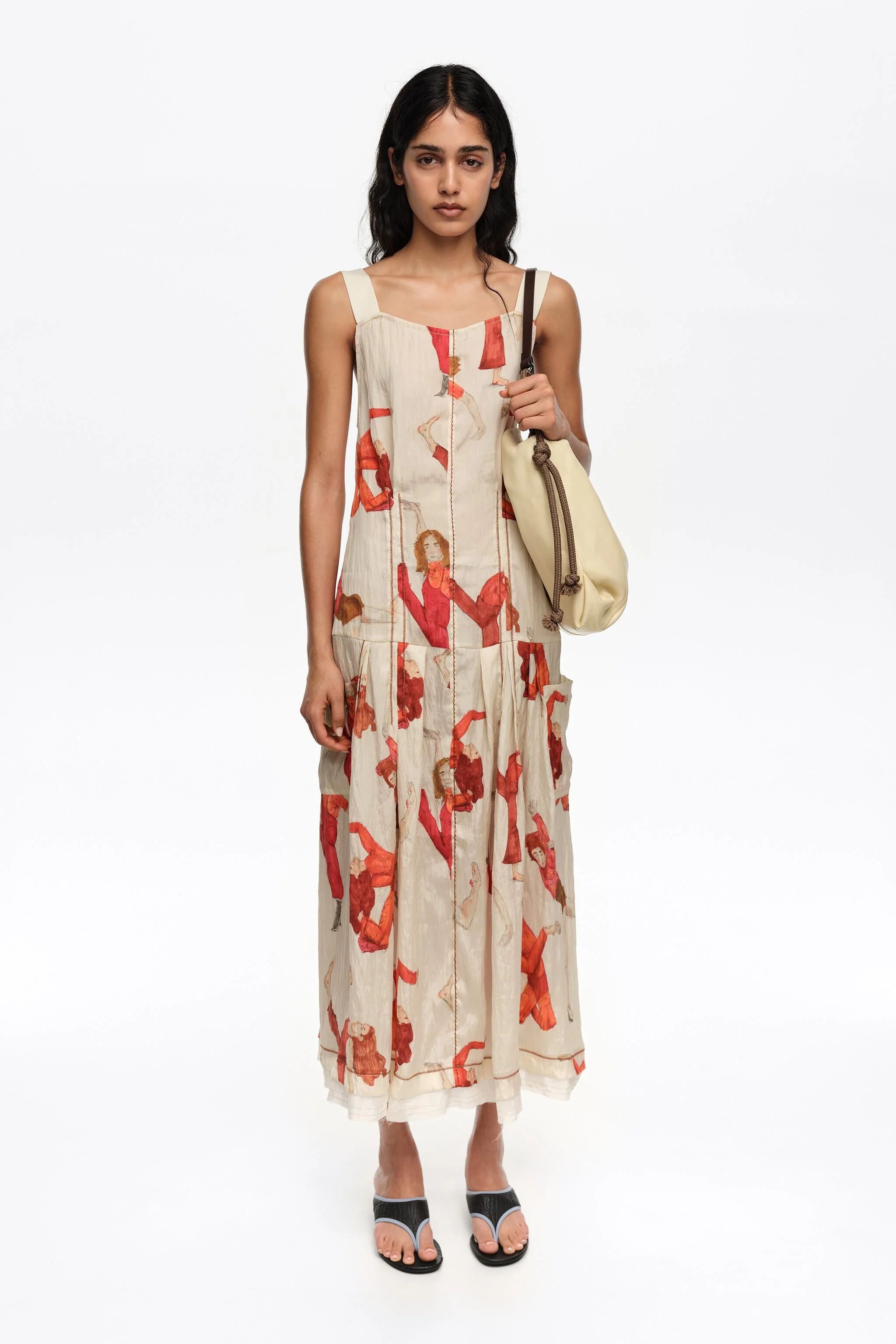 Vestido de alças finas estilo A para dançarinas