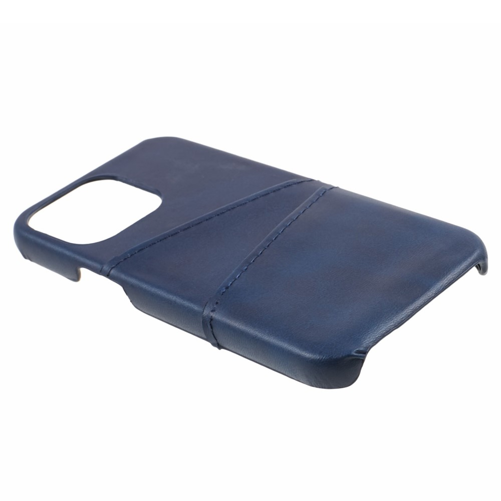 iPhone 15 Pro Max Leder Hülle Snap Case   Kartenfach - Dunkelblau