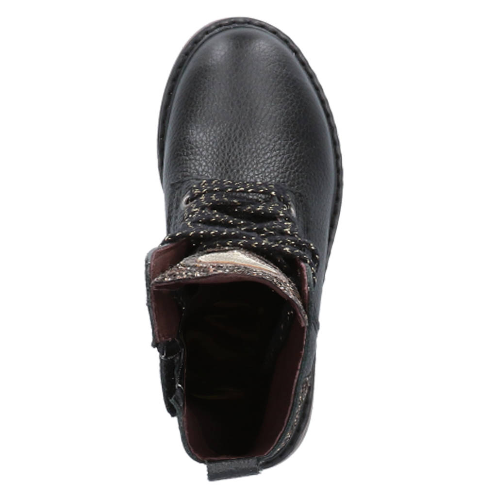 Clic! leren veterboots zwart