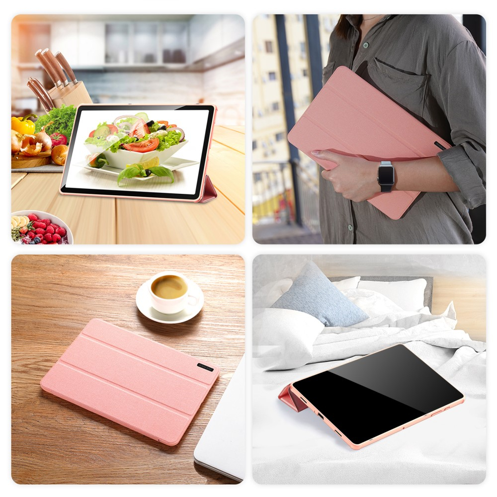 Samsung Galaxy Tab A9  Plus Tasche Smart Cover Hülle Stoff Design - Rosa