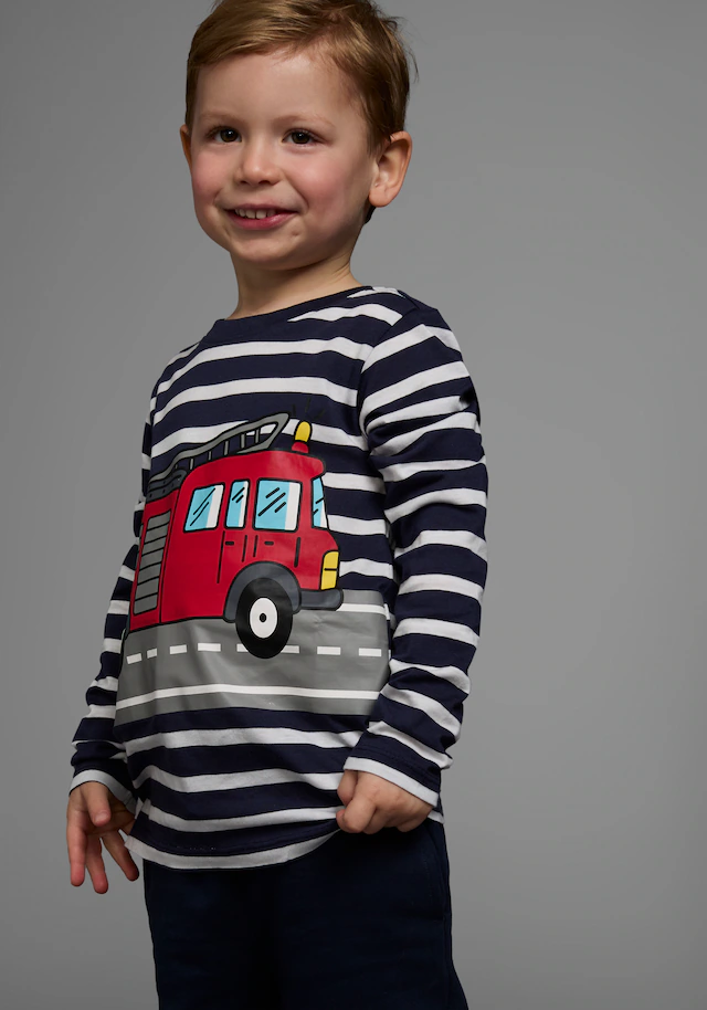 KIDSWORLD Langarmshirt »TATÜ TATA die Feuerwehr ist da«, langärmlig,  Basic-Passform,  gestreift und bedruckt