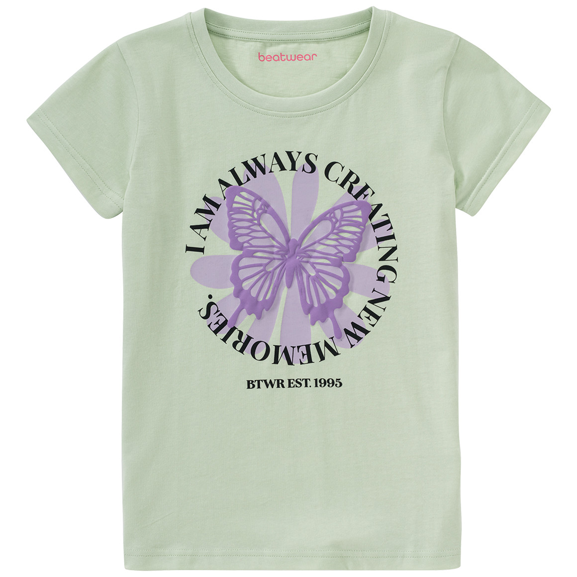 Beatwear Mädchen T-Shirt mit Schmetterlings-Print hellgrün