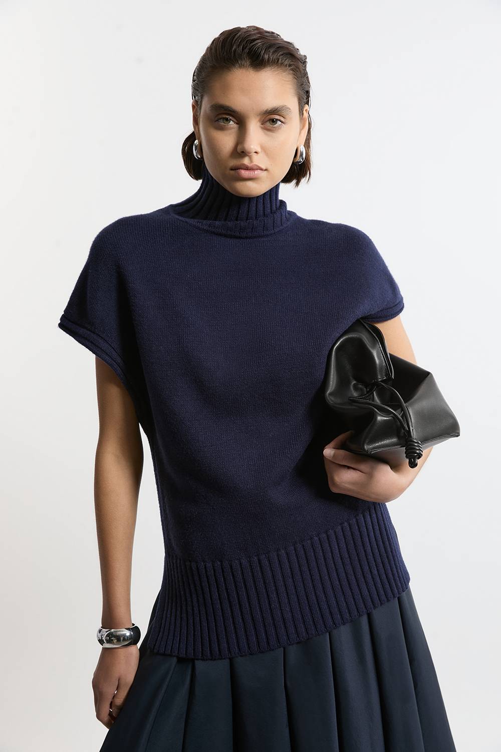 KarenMillen Tunique tricotée à col haut en mélange de viscose