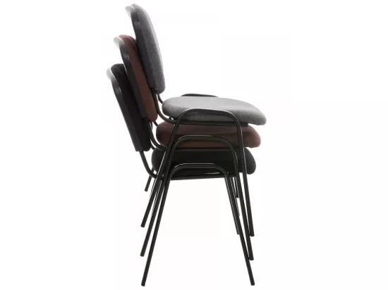 Lot de 12 Chaise de conférence - Tissu & Métal - Marron - Ken