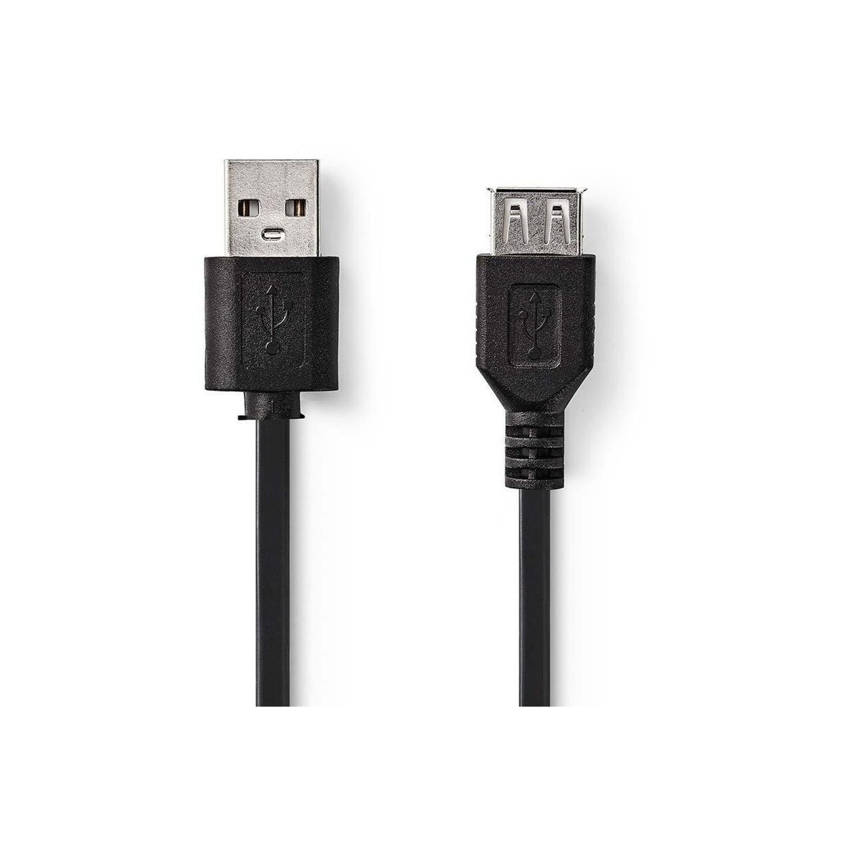 USB 2.0-Kabel | A, hann - USB A, hunn | 2,0 m | Sort