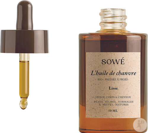 Sowé L'Huile Pure Huile De Chanvre Bio Vierge Pressée À Froid Flacon 50ml