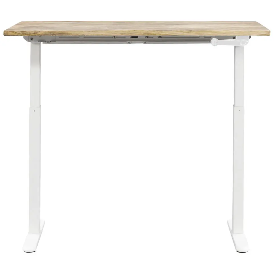 Bureau Homeworx zit/sta handmatig verstelbaar - mangohout/wit - 75/118x120x70 cm