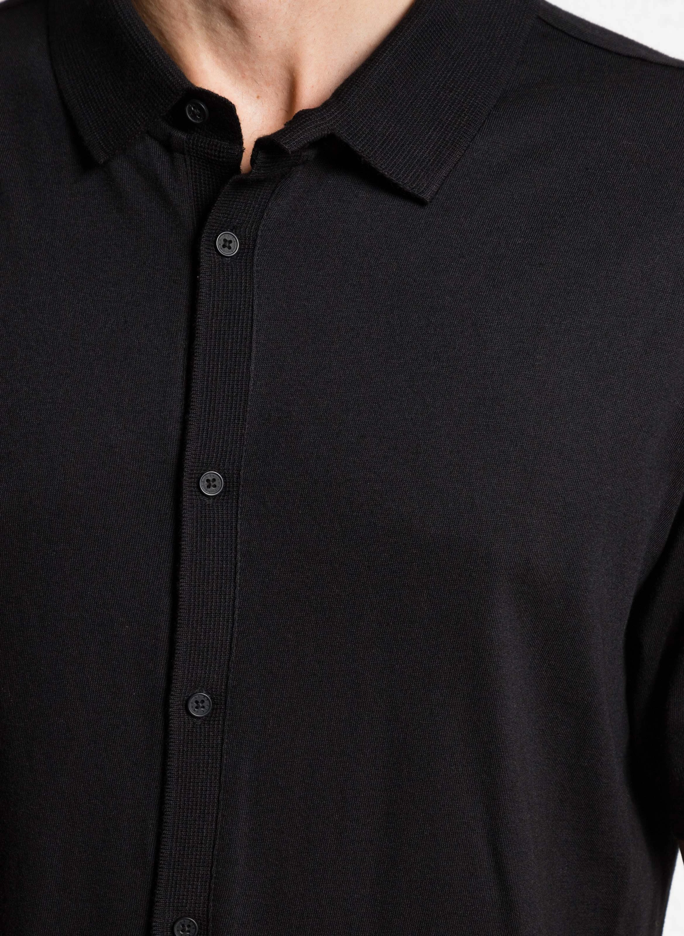 Chemise regular-fit en coton mélangé| Noir