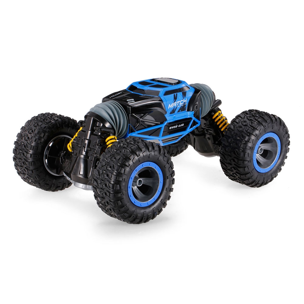 Ferngesteuerter 2.4GHz Doppelseitiger Flip RC Auto Monstertruck Off-Road Buggy 360° Drehung (1:10 Skala) - Blau