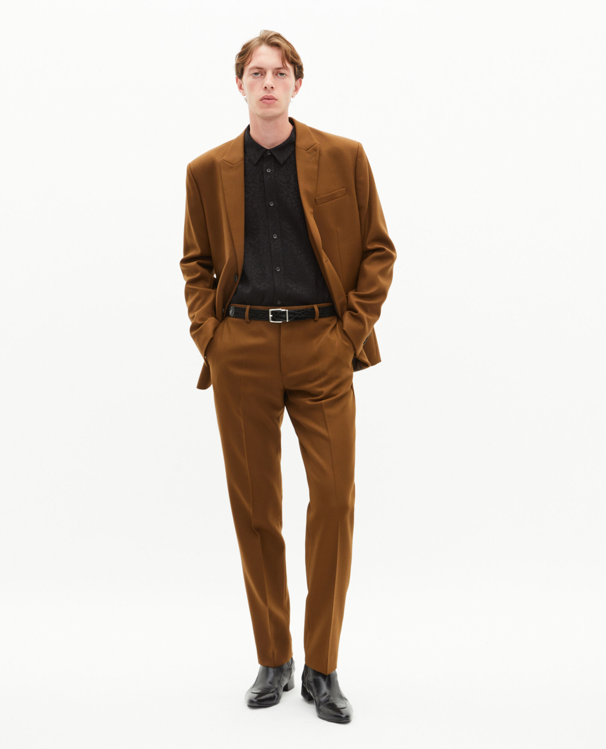 Veste de costume en laine marron