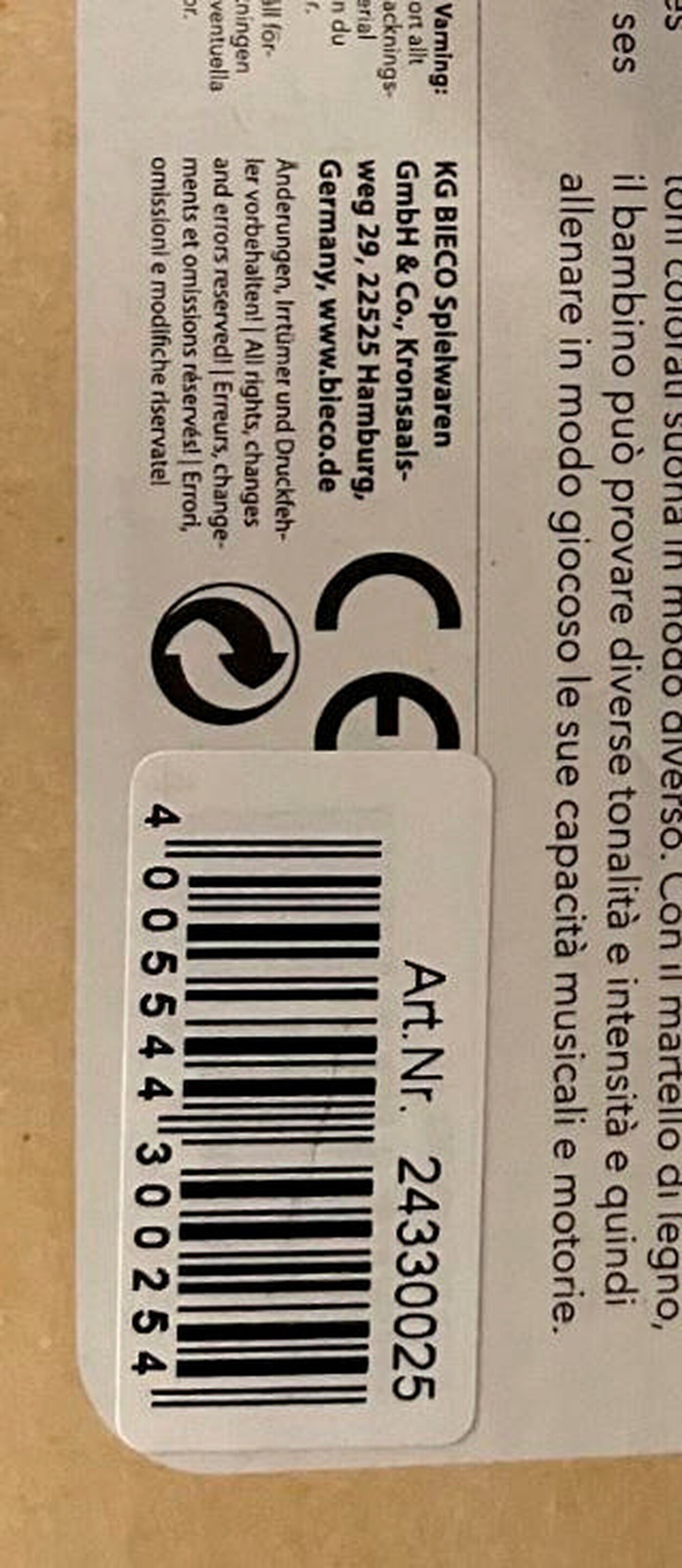 Bieco Xylophon Igel - ab 12 Monate Mehrfarbig
