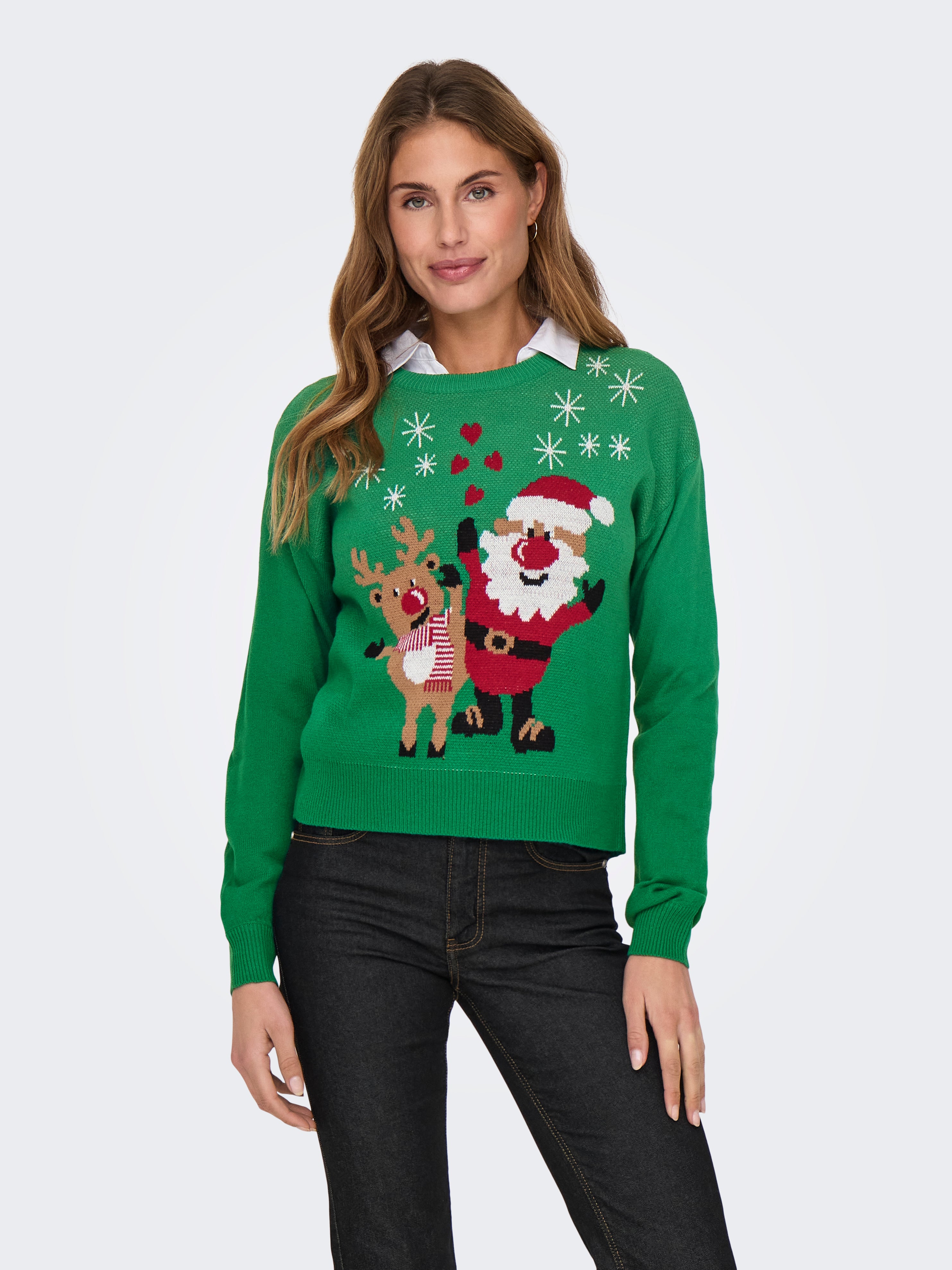 ONLXMAS Strickpullover Green Jacket