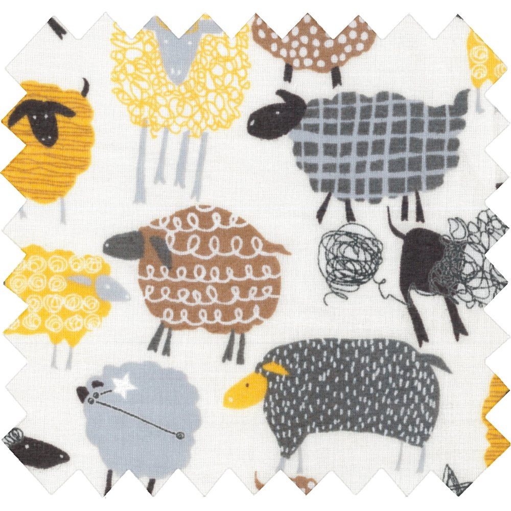 Tissu Voile Mouton Jaune