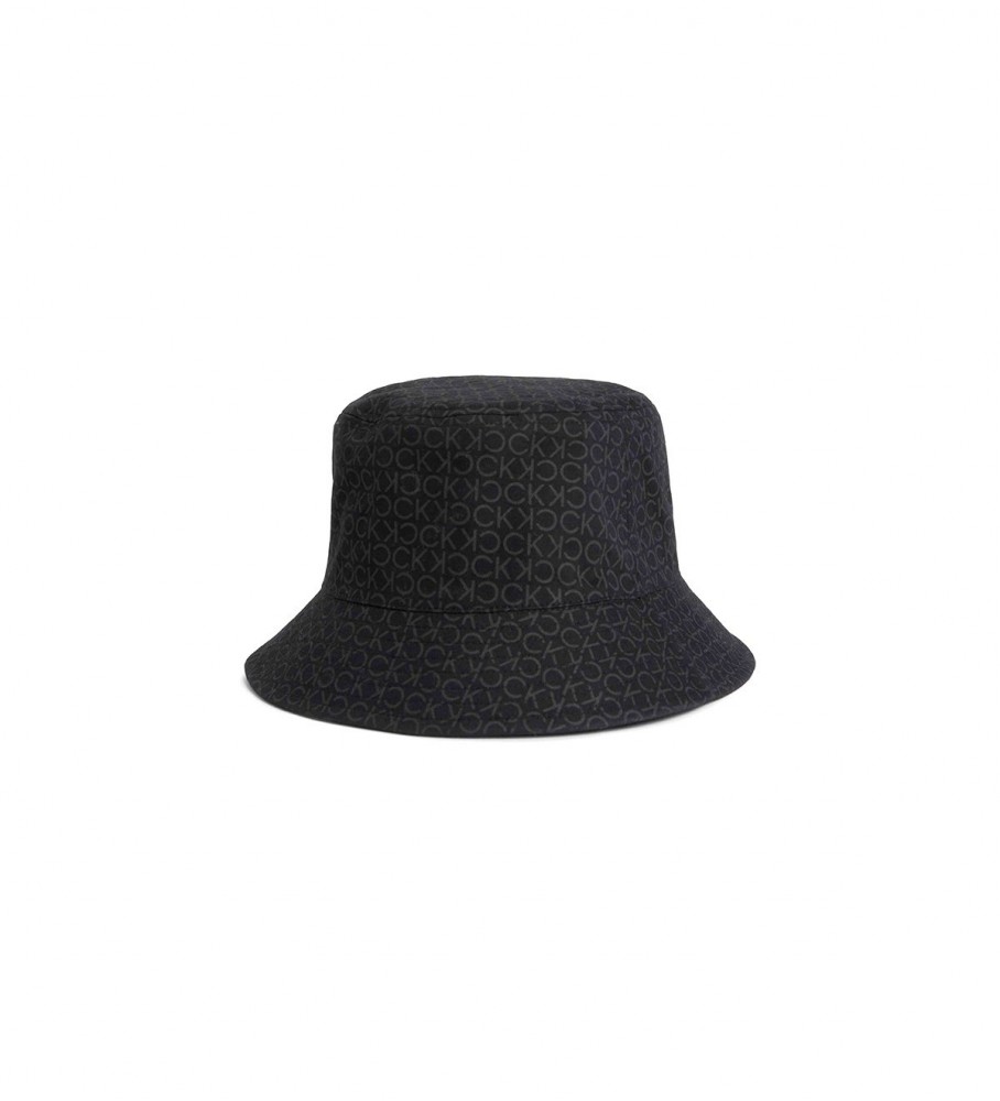 Chapéu Bucket Reversível com Monograma Calvin Klein, Preto