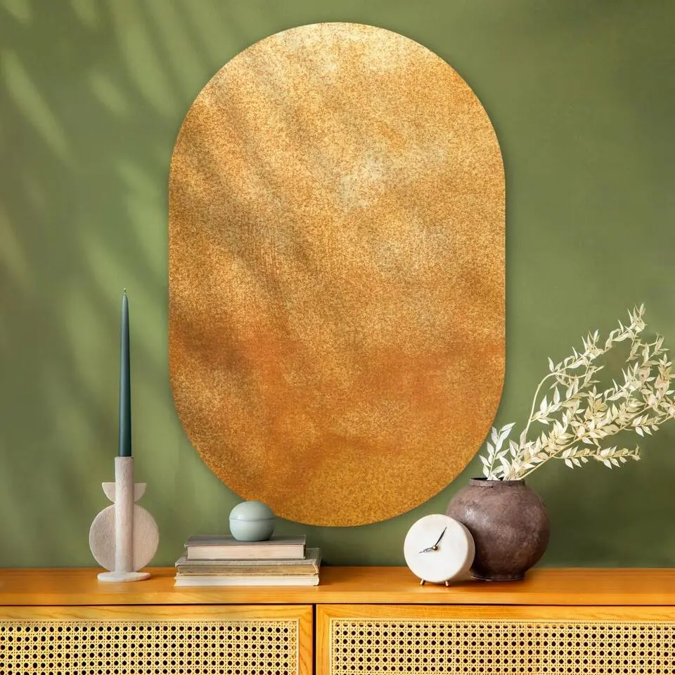 MuchoWow Wand decoratie 80x120cm IJzer Roest Goud Metaal