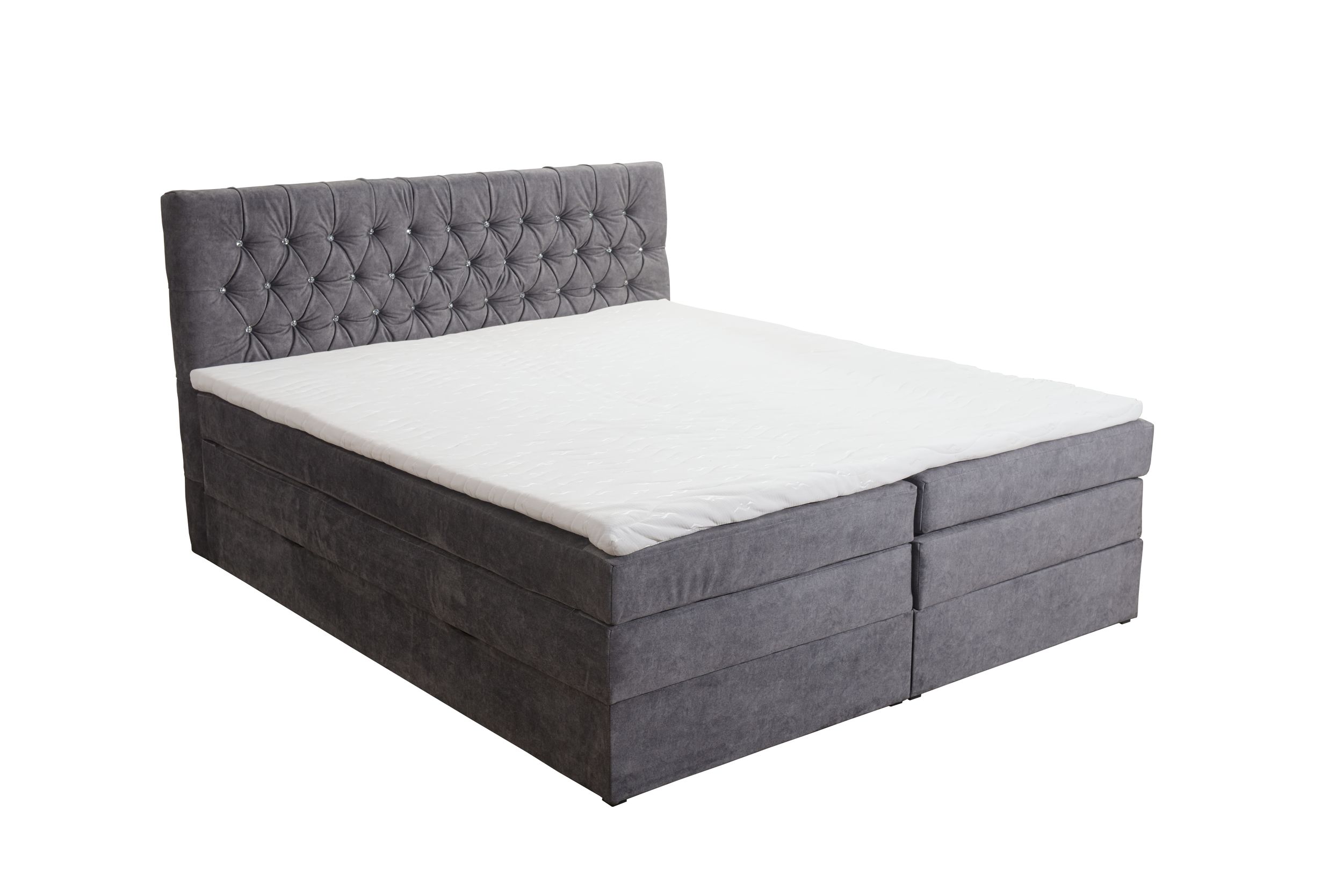 Malton Boxspringbett 180x200 Hotelbett Bonellfederkern Bett + Topper Bettkasten