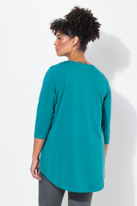T-Shirt, A-Linie, Statement-Druck, 3/4-Ärmel