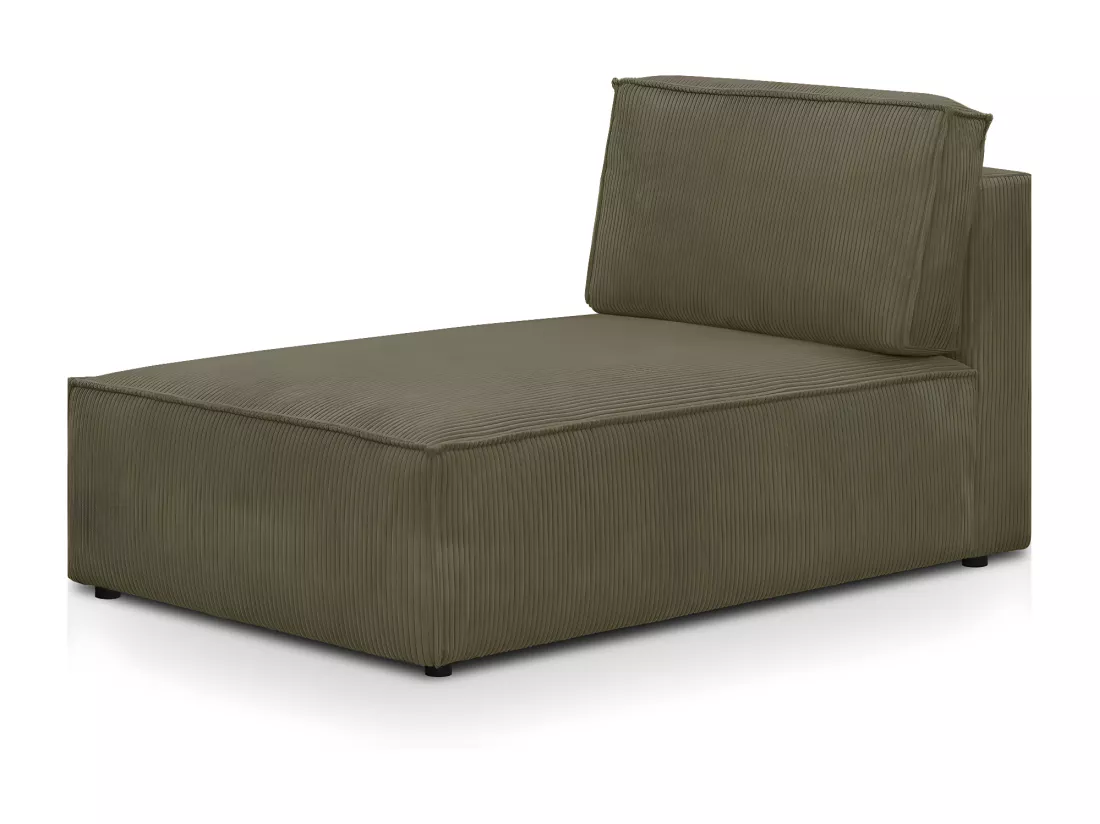 Méridienne modulable en velours côtelé vert kaki - Harper Mod