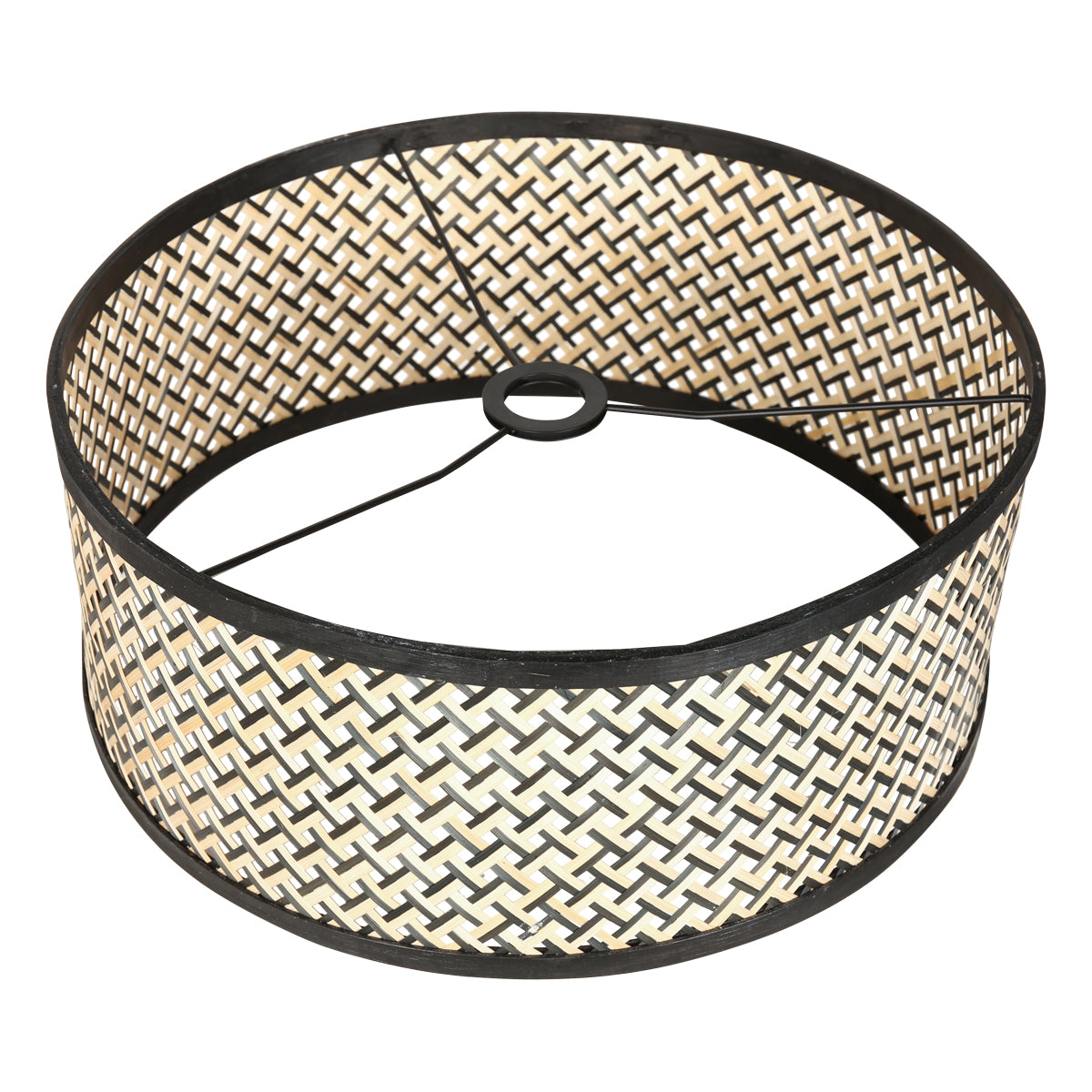 Steinhauer - kap - Shade - zwart - bamboe hout - Ã 50cm - E27 -