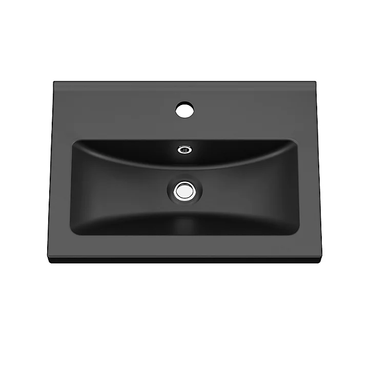 Plan vasque faible profondeur noir GoodHome Nira 60 cm