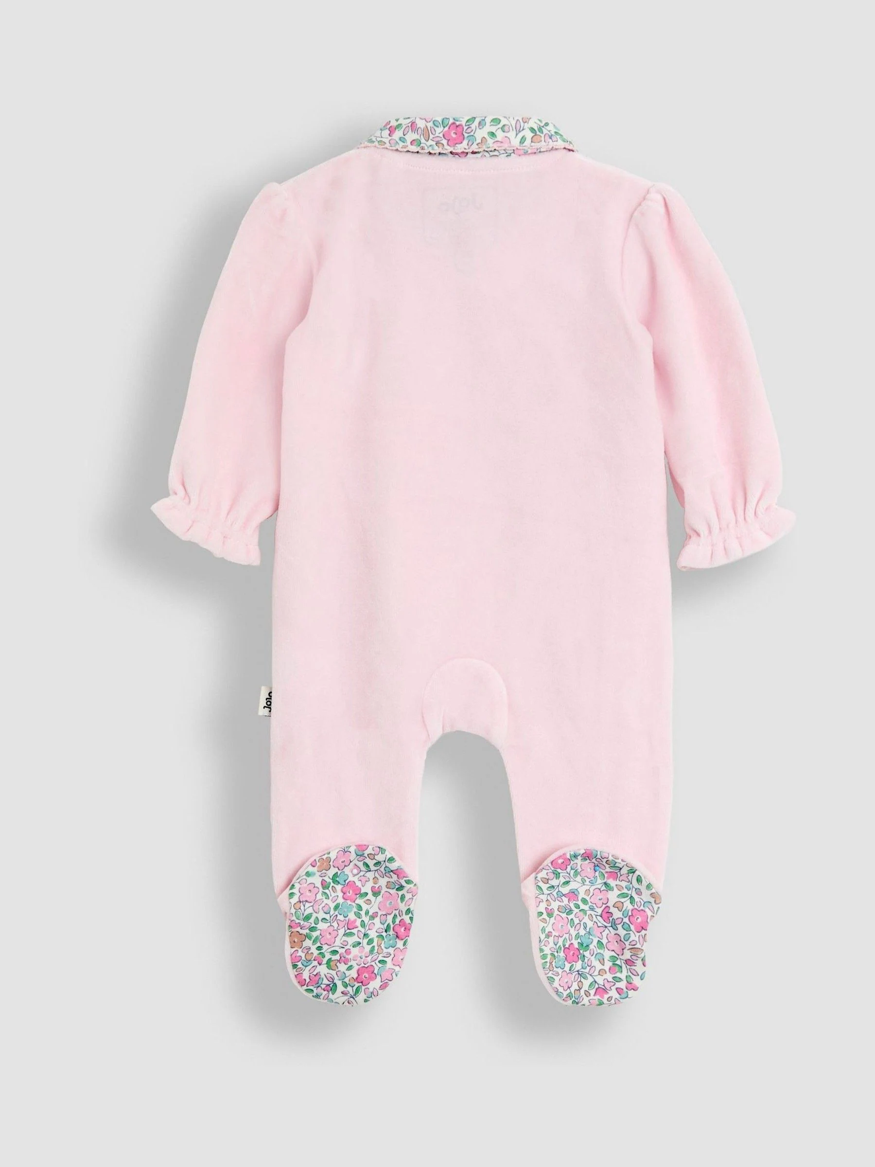 JoJo Maman Bébé Ditsy Floral Velour All-In-One