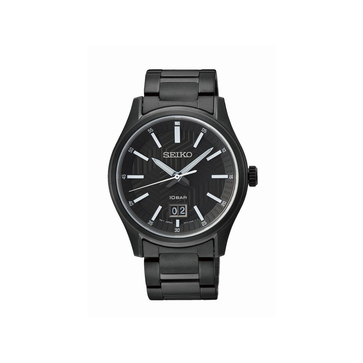 Montre SEIKO sport homme bracelet acier noir
