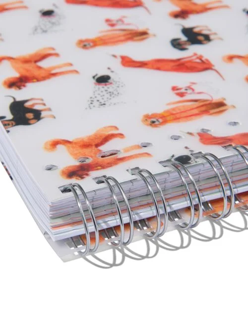 cahier à spirale 10-en-1 A4 ligné chiens