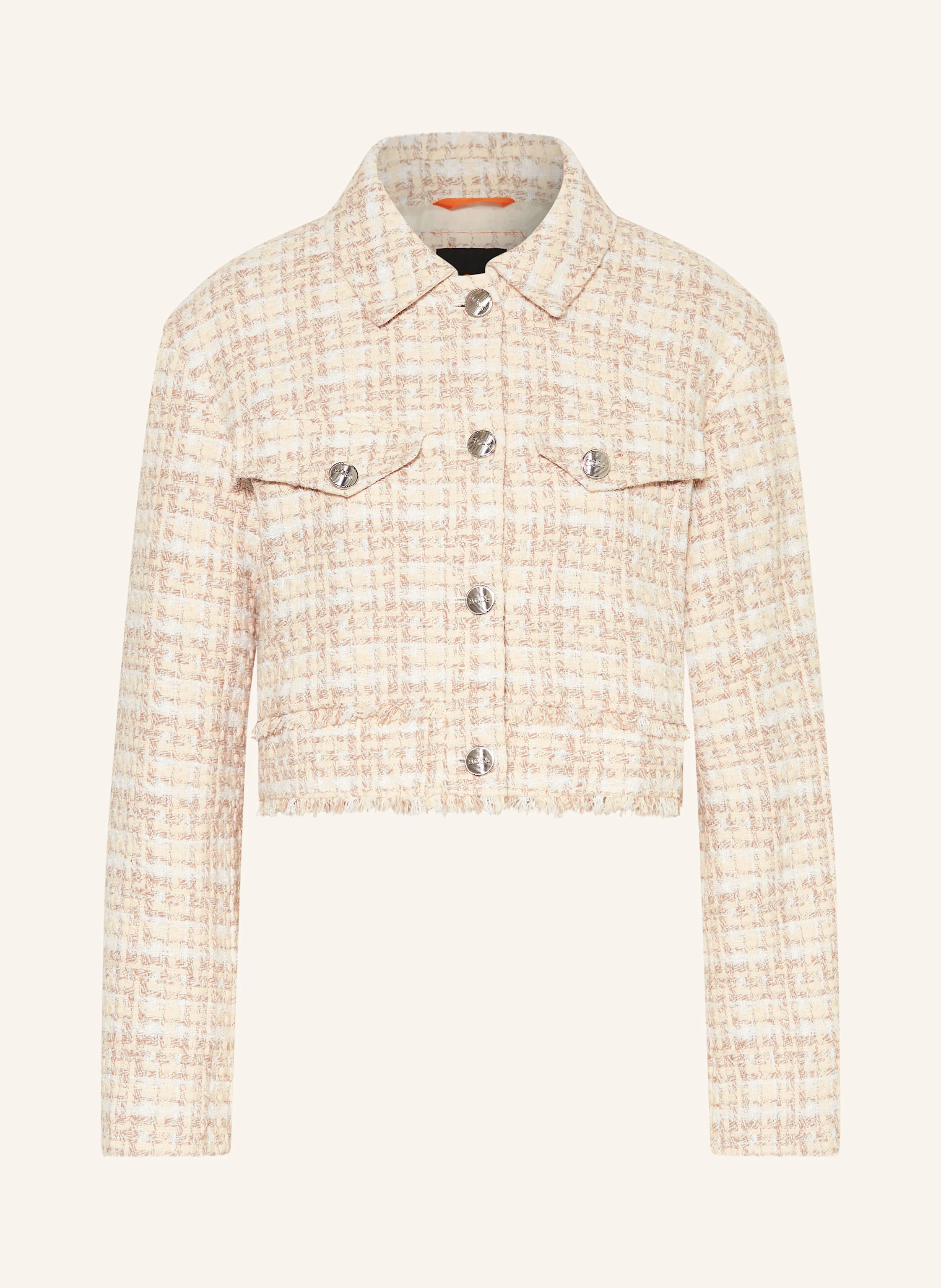BOSS Kastenjacke JAFRSI aus Tweed