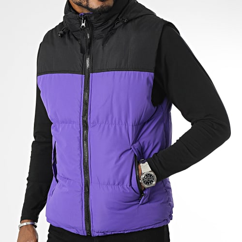 Doudoune Capuche Sans Manches Violet