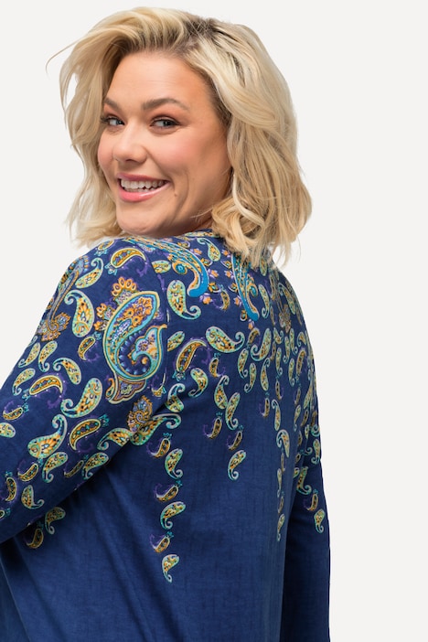 Longshirt, Bordürendruck, Rundhals, 3/4-Arm