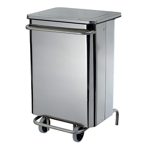 Poubelle mobile à pédale 70 L Inox Rossignol